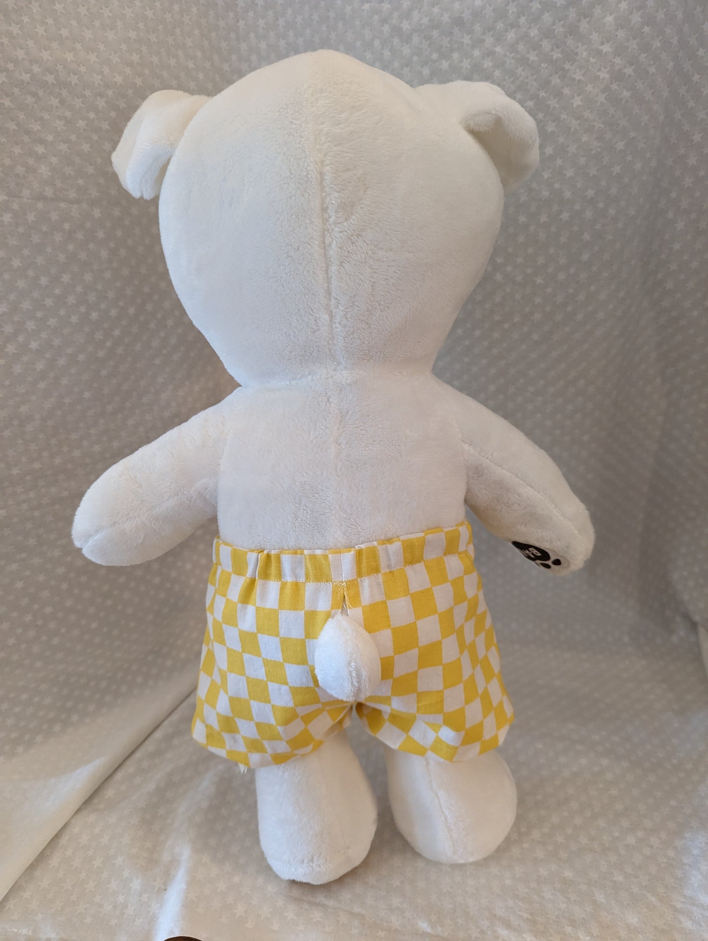 Checkerboard shorts and kerchief set - for punk rock plushies and build-a-bears